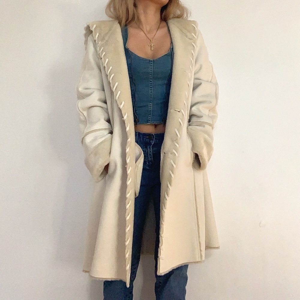 Elegant Rare Vintage Faux Fur Coat